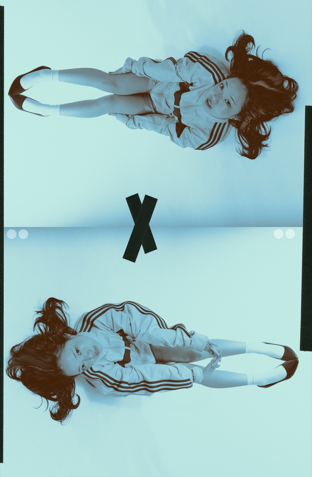Mirrored studio collage, mint